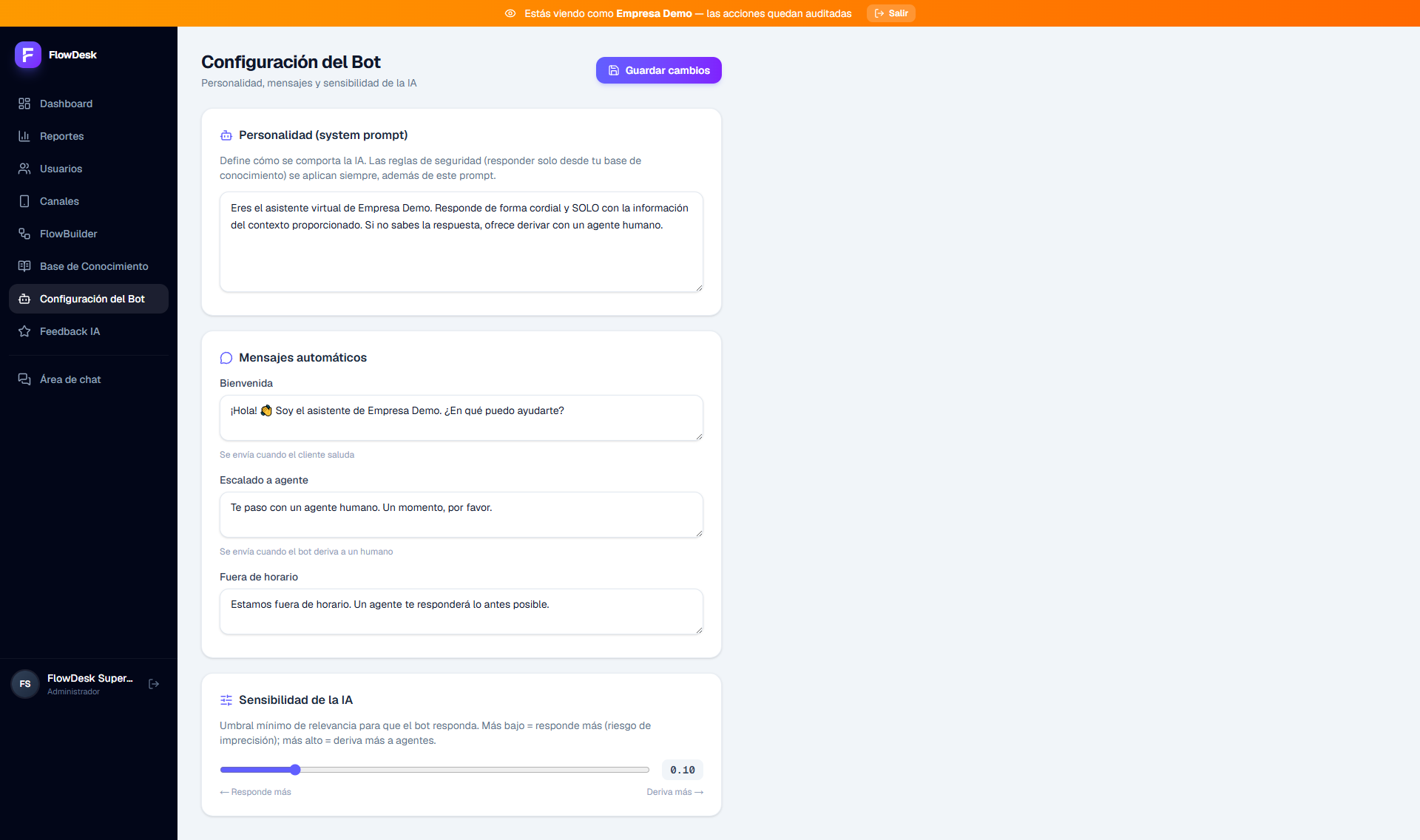 Um bot de IA treinado no seu negócio